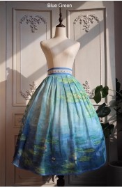 Cyans Qing Monet's Water Lilies Skirt(3 Colours/Full Payment Without Shipping)